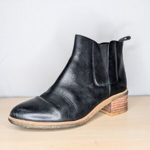 Black Leather Ankle Boots